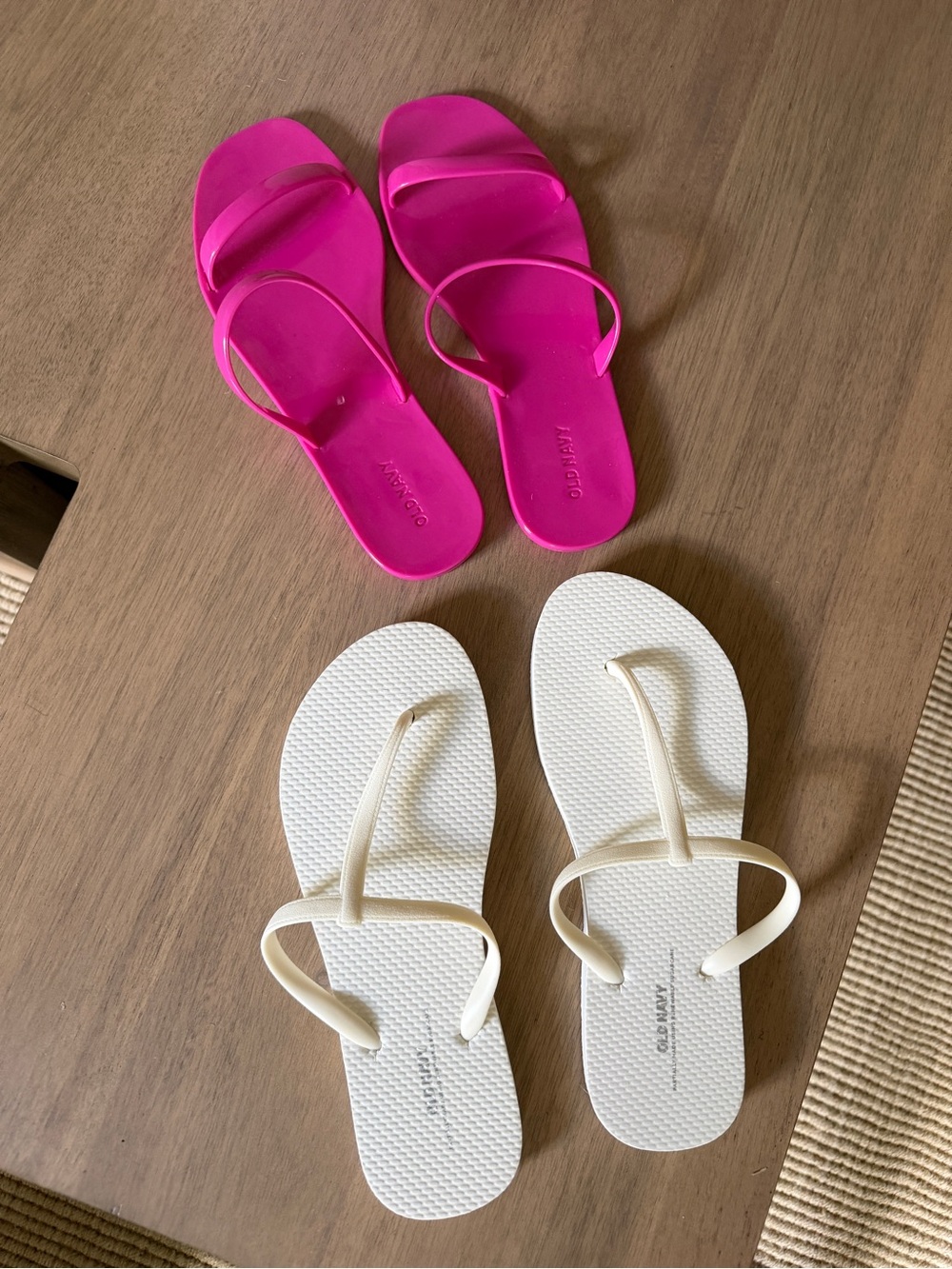 NWOT Pink & white Sandal Set